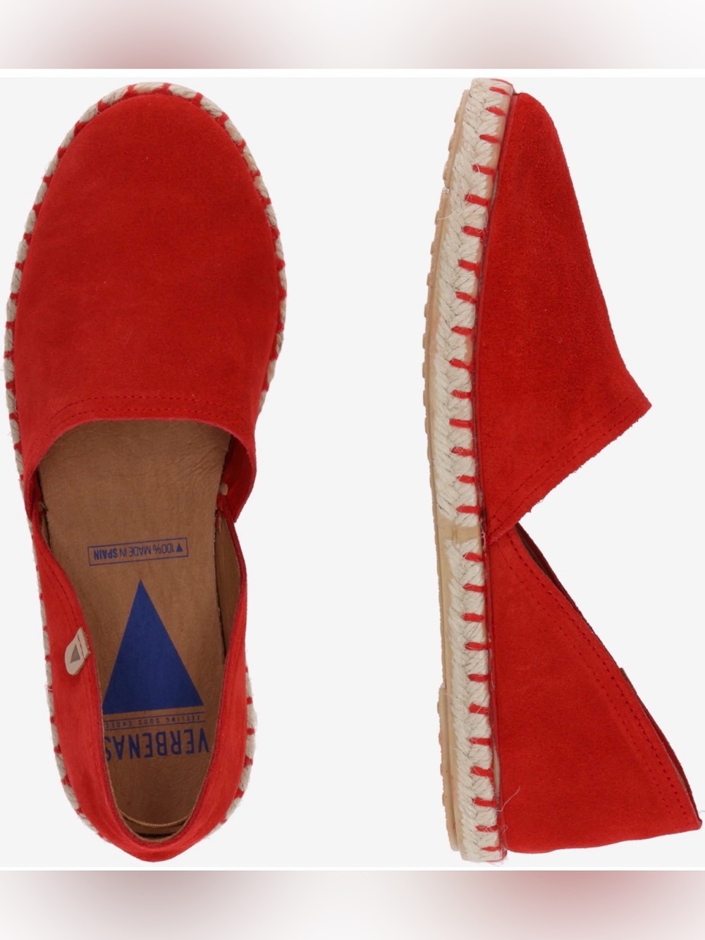 Red Suede Espadrille Slip-Ons